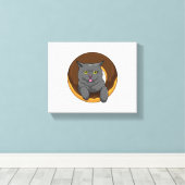 Toile Chat avec Donut (Insitu (Plancher de Bois))