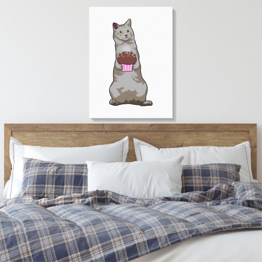 Toile Chat avec muffin (Insitu(Chambre))