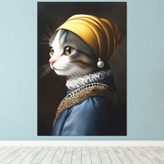 Toile Chat avec oreille perle (Insitu (Plancher de Bois))