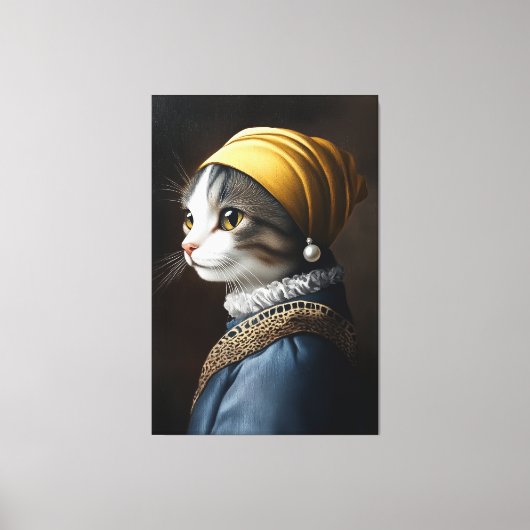 Toile Chat avec oreille perle (Recto)