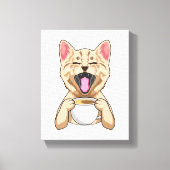 Toile Chat avec tasse de café (Recto)