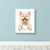 Toile Chat avec tasse de café (Insitu (Plancher de Bois))