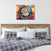 TOILE CHAT BENGALI DANS L'ESPACE-10 (Insitu(Chambre))