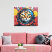 TOILE CHAT BENGALI DANS L'ESPACE-10 (Insitu(Salon))