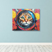 TOILE CHAT BENGALI DANS L'ESPACE-10 (Insitu (Plancher de Bois))