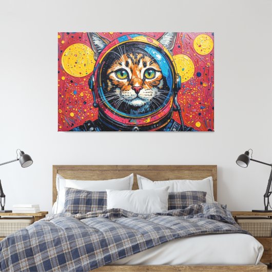 TOILE CHAT BENGALI DANS L'ESPACE-10 (Insitu(Chambre))
