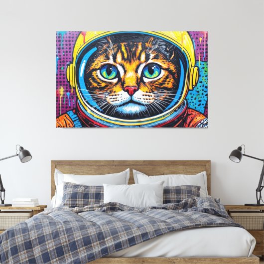 TOILE CHAT BENGALI DANS L'ESPACE-11 (Insitu(Chambre))