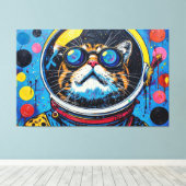 TOILE CHAT BENGALI DANS L'ESPACE-14 (Insitu (Plancher de Bois))