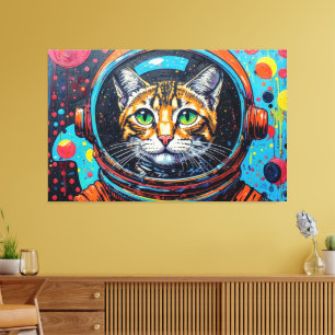 TOILE CHAT BENGALI DANS L'ESPACE-16