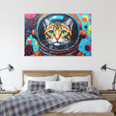 TOILE CHAT BENGALI DANS L'ESPACE-16 (Insitu(Chambre))