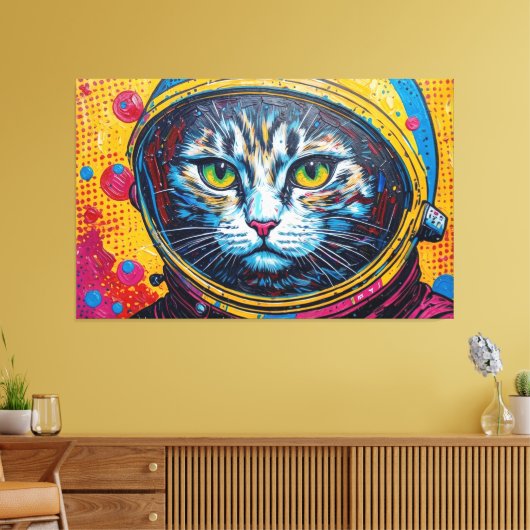 TOILE CHAT BENGALI DANS L'ESPACE-18 (Insitu(Salon))