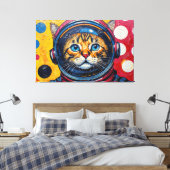 TOILE CHAT BENGALI DANS L'ESPACE-19 (Insitu(Chambre))