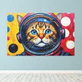 TOILE CHAT BENGALI DANS L'ESPACE-19 (Insitu (Plancher de Bois))