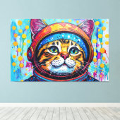 TOILE CHAT BENGALI DANS L'ESPACE-22 (Insitu (Plancher de Bois))