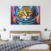 TOILE CHAT BENGALI DANS L'ESPACE-23 (Insitu(Chambre))