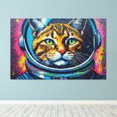 TOILE CHAT BENGALI DANS L'ESPACE-23 (Insitu (Plancher de Bois))