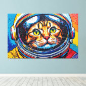 TOILE CHAT BENGALI DANS L'ESPACE-27 (Insitu (Plancher de Bois))