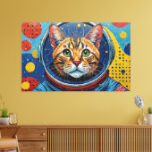 TOILE CHAT BENGALI DANS L'ESPACE-29 (Insitu(Salon))