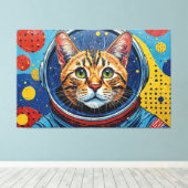 TOILE CHAT BENGALI DANS L'ESPACE-29 (Insitu (Plancher de Bois))
