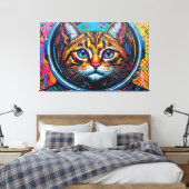 TOILE CHAT BENGALI DANS L'ESPACE-5 (Insitu(Chambre))