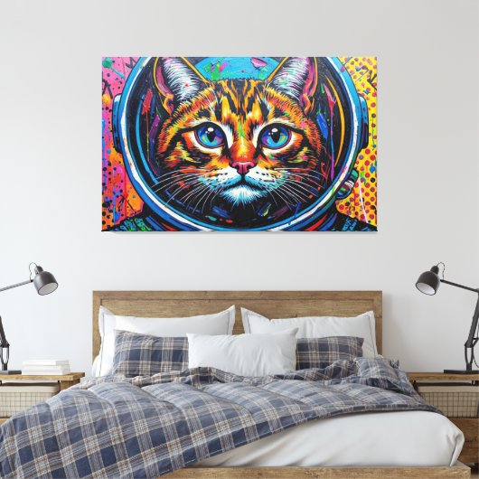 TOILE CHAT BENGALI DANS L'ESPACE-5 (Insitu(Chambre))