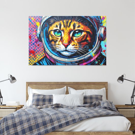 TOILE CHAT BENGALI DANS L'ESPACE-8 (Insitu(Chambre))