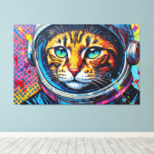 TOILE CHAT BENGALI DANS L'ESPACE-8 (Insitu (Plancher de Bois))