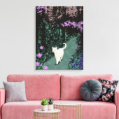 Toile Chat blanc dans une ancienne forêt (Insitu(Salon))