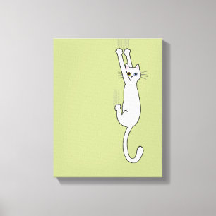 Toile Chat Blanc Se Maintenant Avec Des Lèvres Drôle