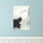 Toile Chat Boire De L'Eau À Déchirer D'Un Robinet (Insitu (Plancher de Bois))