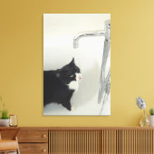 Toile Chat Boire De L'Eau À Déchirer D'Un Robinet (Insitu(Salon))