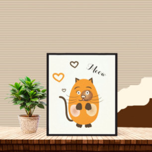 Toile Chat brun mignon