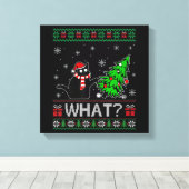 Toile Chat Ce Chat Noir Drôle Poussant Arbre De Noël (Insitu (Plancher de Bois))