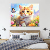 Toile *~*  Chat Chaton 5:4  Papillon Fleurs Chaton AP68 (Insitu(Chambre))