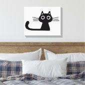 Toile Chat chaton noir et blanc Quirty Art animal noir (Insitu(Chambre))