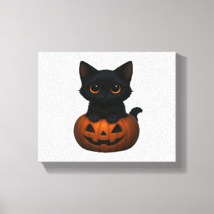 Toile Chat citrouille - Mignonne chemise d'Halloween Éff
