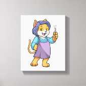 Toile Chat coiffeur avec ciseaux (Recto)