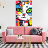 Toile Chat Coloré (Insitu(Salon))