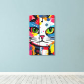 Toile Chat Coloré (Insitu (Plancher de Bois))