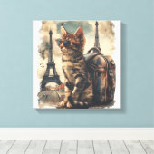 Toile Chat Compagnon de Voyage (Insitu (Plancher de Bois))