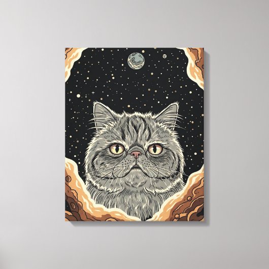 Toile Chat Cosmique (Recto)