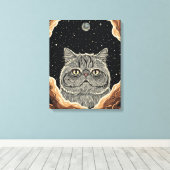 Toile Chat Cosmique (Insitu (Plancher de Bois))