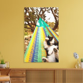 Toile Chat couché dans un hamac maya mexicain (Insitu(Salon))