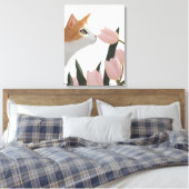 Toile Chat Curieux Floral de Printemps (Insitu(Chambre))