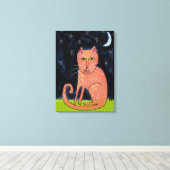 Toile Chat dans la peinture Abstraite au clair de lune (Insitu (Plancher de Bois))