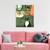 Toile Chat dans la salle de bain V11 (Insitu(Salon))