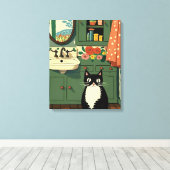 Toile Chat dans la salle de bain V11 (Insitu (Plancher de Bois))