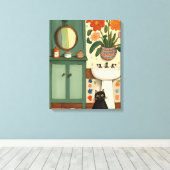 Toile Chat dans la salle de bain V13 (Insitu (Plancher de Bois))