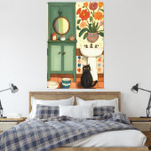 Toile Chat dans la salle de bain V13 (Insitu(Chambre))