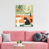 Toile Chat dans la salle de bain V14 (Insitu(Salon))